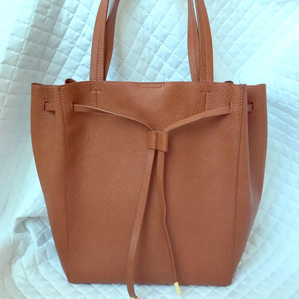 BP. Faux leather drawstring tote bag